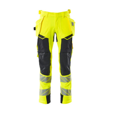 Mascot Accelerate Safe Trousers With Holster PocketsHi-Vis Yellow/dark Navy   (50.5) (Leg LengthRegular) from B&Q