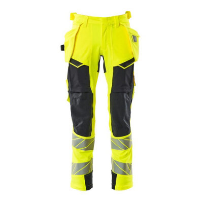 Mascot Accelerate Safe Trousers With Holster PocketsHi-Vis Yellow/dark Navy   (46.5) (Leg LengthLong) from B&Q