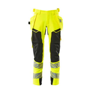 Mascot Accelerate Safe Trousers With Holster PocketsHi-Vis Yellow/black   (28.5) (Leg LengthRegular) from B&Q