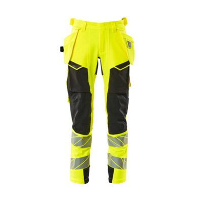 Mascot Accelerate Safe Trousers With Holster PocketsHi-Vis Yellow/black   (30.5) (Leg LengthRegular) from B&Q