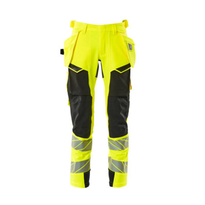 Mascot Accelerate Safe Trousers With Holster PocketsHi-Vis Yellow/black   (32.5) (Leg LengthRegular) from B&Q