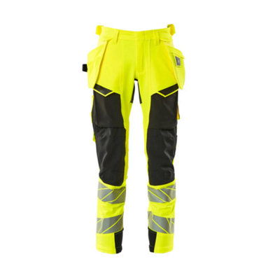 Mascot Accelerate Safe Trousers With Holster PocketsHi-Vis Yellow/black   (52.5) (Leg LengthRegular) from B&Q
