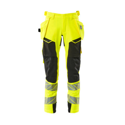 Mascot Accelerate Safe Trousers With Holster PocketsHi-Vis Yellow/black   (34.5) (Leg LengthLong) from B&Q