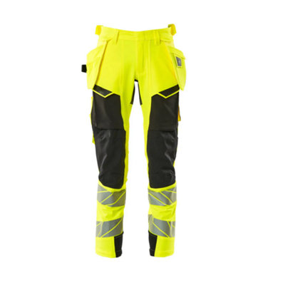 Mascot Accelerate Safe Trousers With Holster PocketsHi-Vis Yellow/black   (35.5) (Leg LengthLong) from B&Q