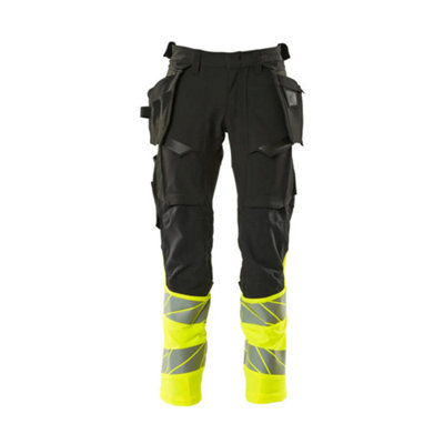Mascot Accelerate Safe Trousers With Holster PocketsBlack/hi-Vis Yellow   (31.5) (Leg LengthRegular) from B&Q