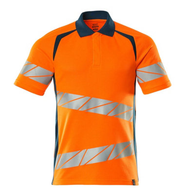 Mascot Accelerate Safe Modern Fit Polo Shirt (Hi-Vis Orange/dark Petroleum)  (Large) from B&Q