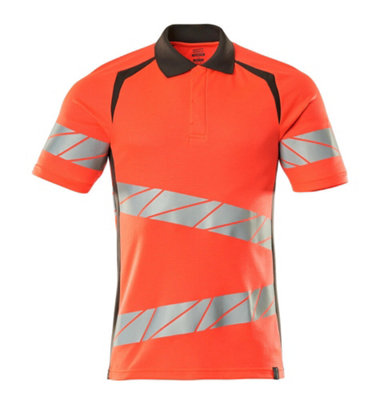 Mascot Accelerate Safe Modern Fit Polo Shirt (Hi-Vis Red/dark Anthracite)  (Large) from B&Q