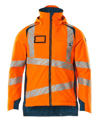 Mascot Accelerate Safe Lightweight Winter Jacket With ClimascotHi-Vis Orange/dark Petroleum   (Medium) from B&Q
