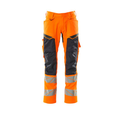 Mascot Accelerate Safe Trousers With Kneepad PocketsHi-Vis Orange/dark Navy   (30.5) (Leg LengthRegular) from B&Q