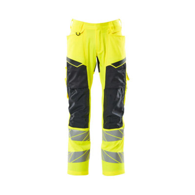 Mascot Accelerate Safe Trousers With Kneepad PocketsHi-Vis Yellow/dark Navy   (42.5) (Leg LengthLong) from B&Q