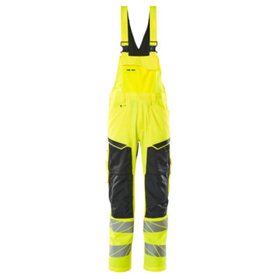 Mascot Accelerate Safe Bib & Brace With Kneepad PocketsHi-Vis Yellow/black   (34.5) (Leg LengthShort) from B&Q