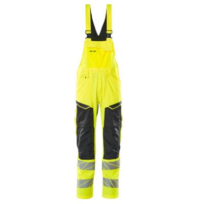 Mascot Accelerate Safe Bib & Brace With Kneepad PocketsHi-Vis Yellow/black   (42.5) (Leg LengthShort) from B&Q