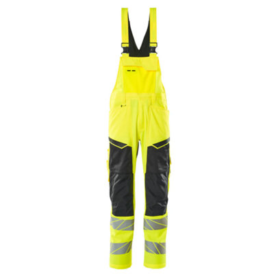 Mascot Accelerate Safe Bib & Brace With Kneepad PocketsHi-Vis Yellow/black   (32.5) (Leg LengthRegular) from B&Q