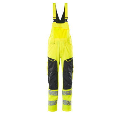 Mascot Accelerate Safe Bib & Brace With Kneepad PocketsHi-Vis Yellow/black   (50.5) (Leg LengthRegular) from B&Q