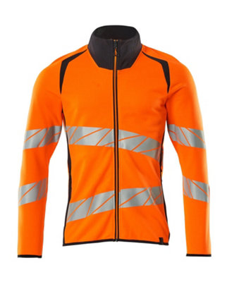 Mascot Accelerate Safe Modern Fit Zippered Sweatshirt (Hi-Vis Orange/dark Navy)  (Xx Large)
