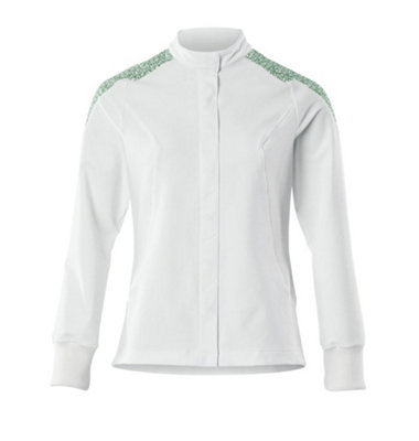 B&Q -  Food & Care Ladies Ultimate Stretch Jacket (White/grass Green)  (Medium)