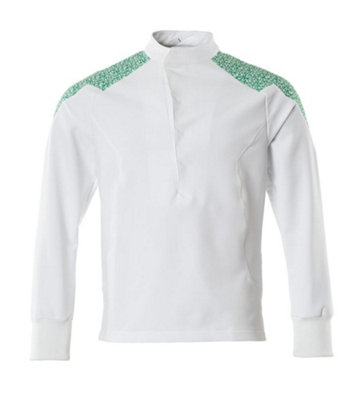 B&Q -  Food & Care Ultimate Stretch Smock (White/grass Green)  (Medium)