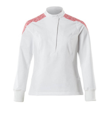B&Q -  Food & Care Ladies Fit Ultimate Stretch Smock (White/traffic Red)  (Xxxxx Large)
