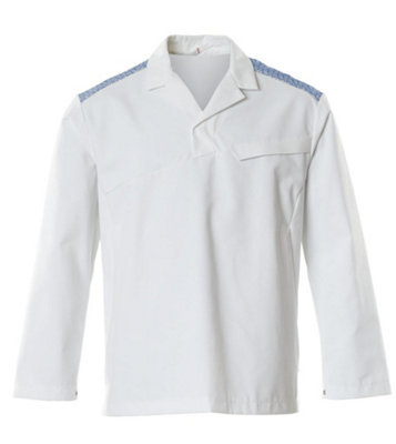 B&Q -  Food & Care Smock (White/azure Blue)  (Large)