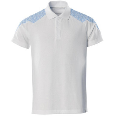 B&Q -  Food & Care Polo Shirt (White/azure Blue)  (X Small)