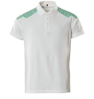B&Q -  Food & Care Polo Shirt (White/grass Green)  (Large)