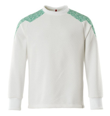 Mascot Food & Care Sweatshirt (White/grass Green)  (Small) from B&Q