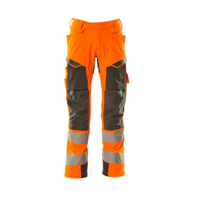 Mascot Accelerate Safe Trousers With Kneepad PocketsHi-Vis Orange/dark Anthracite   (35.5) (Leg LengthShort) from B&Q