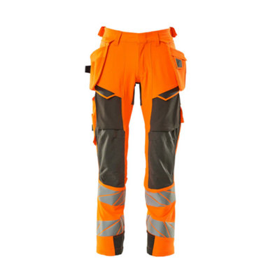 Mascot Accelerate Safe Trousers With Holster PocketsHi-Vis Orange/dark Anthracite   (32.5) (Leg LengthRegular) from B&Q