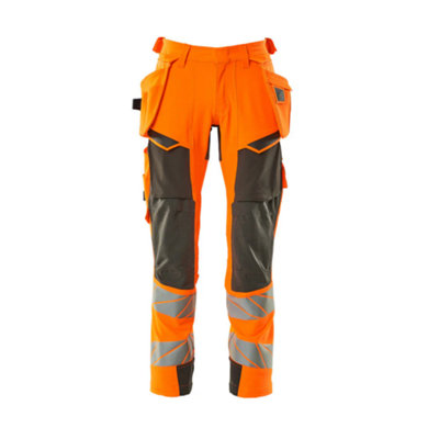 Mascot Accelerate Safe Trousers With Holster PocketsHi-Vis Orange/dark Anthracite   (34.5) (Leg LengthRegular) from B&Q