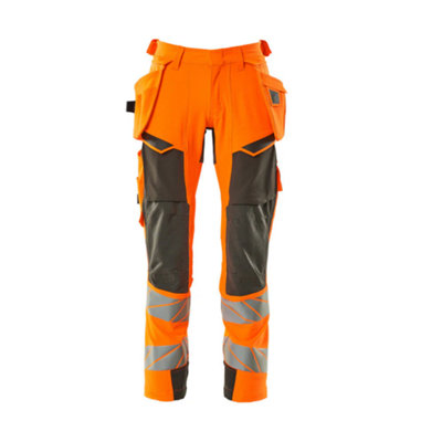 Mascot Accelerate Safe Trousers With Holster PocketsHi-Vis Orange/dark Anthracite   (34.5) (Leg LengthLong) from B&Q