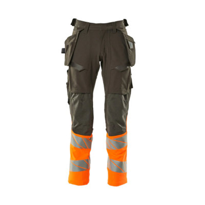 Mascot Accelerate Safe Trousers With Holster PocketsDark Anthracite/hi-Vis Orange   (38.5) (Leg LengthRegular) from B&Q
