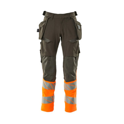 Mascot Accelerate Safe Trousers With Holster PocketsDark Anthracite/hi-Vis Orange   (32.5) (Leg LengthLong) from B&Q