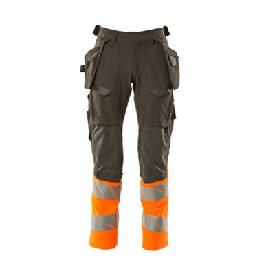 Mascot Accelerate Safe Trousers With Holster PocketsDark Anthracite/hi-Vis Orange   (33.5) (Leg LengthLong) from B&Q