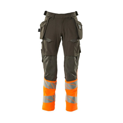 Mascot Accelerate Safe Trousers With Holster PocketsDark Anthracite/hi-Vis Orange   (34.5) (Leg LengthLong) from B&Q