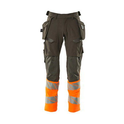 Mascot Accelerate Safe Trousers With Holster PocketsDark Anthracite/hi-Vis Orange   (36.5) (Leg LengthLong) from B&Q