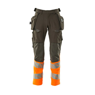 Mascot Accelerate Safe Trousers With Holster PocketsDark Anthracite/hi-Vis Orange   (46.5) (Leg LengthLong) from B&Q