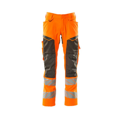 Mascot Accelerate Safe Trousers With Kneepad PocketsHi-Vis Orange/dark Anthracite   (42.5) (Leg LengthShort) from B&Q