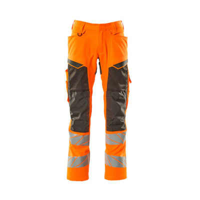 Mascot Accelerate Safe Trousers With Kneepad PocketsHi-Vis Orange/dark Anthracite   (35.5) (Leg LengthRegular) from B&Q