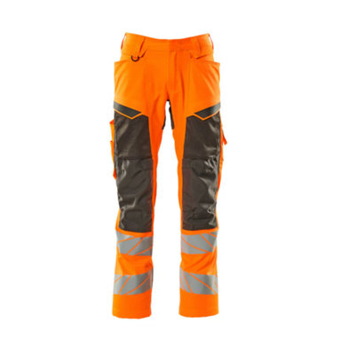 Mascot Accelerate Safe Trousers With Kneepad PocketsHi-Vis Orange/dark Anthracite   (46.5) (Leg LengthRegular) from B&Q