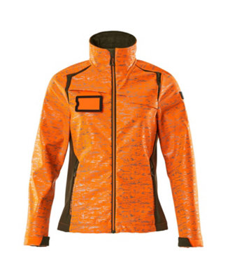 Mascot Accelerate Safe Ladies Fit Softshell Jacket With Reflectors (Hi-Vis Orange/moss Green)  (Xxx Large) from B&Q