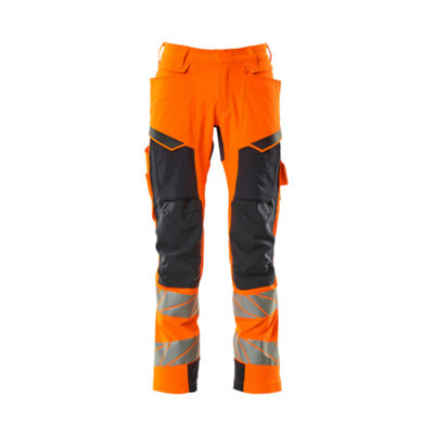 Mascot Accelerate Safe Trousers With Kneepad PocketsHi-Vis Orange/dark Navy  (30.5) (Leg LengthRegular) from B&Q