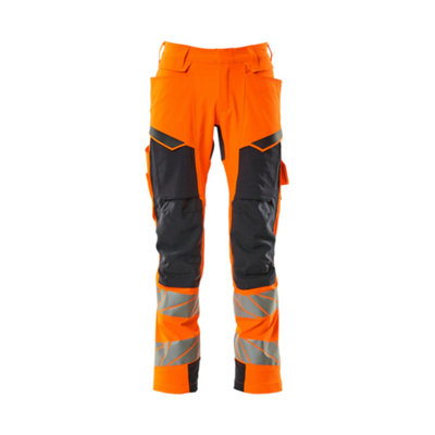 Mascot Accelerate Safe Trousers With Kneepad PocketsHi-Vis Orange/dark Navy  (32.5) (Leg LengthRegular) from B&Q