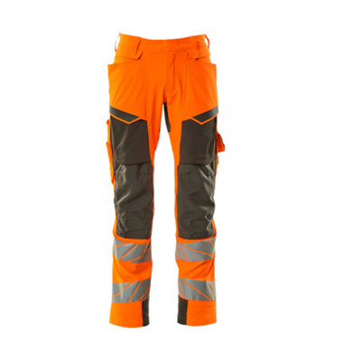 Mascot Accelerate Safe Trousers With Kneepad PocketsHi-Vis Orange/dark Anthracite   (33.5) (Leg LengthShort) from B&Q