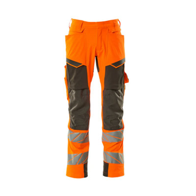 Mascot Accelerate Safe Trousers With Kneepad PocketsHi-Vis Orange/dark Anthracite   (35.5) (Leg LengthShort) from B&Q