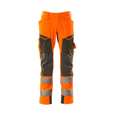 Mascot Accelerate Safe Trousers With Kneepad PocketsHi-Vis Orange/dark Anthracite   (36.5) (Leg LengthShort) from B&Q