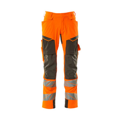Mascot Accelerate Safe Trousers With Kneepad PocketsHi-Vis Orange/dark Anthracite   (32.5) (Leg LengthLong) from B&Q