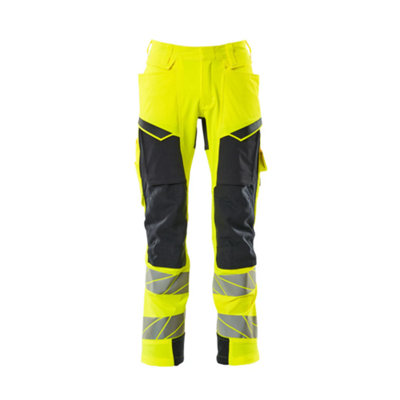 Mascot Accelerate Safe Trousers With Kneepad PocketsHi-Vis Yellow/dark Navy   (29.5) (Leg LengthRegular) from B&Q
