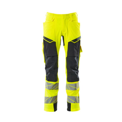 Mascot Accelerate Safe Trousers With Kneepad PocketsHi-Vis Yellow/dark Navy   (42.5) (Leg LengthLong) from B&Q