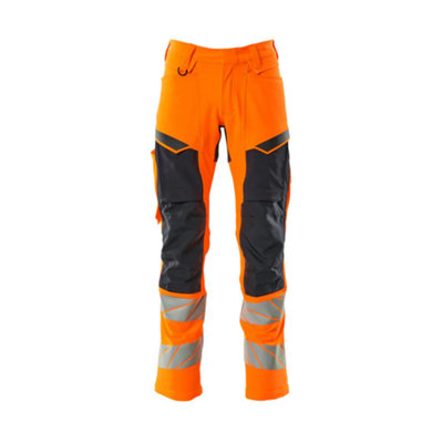 Mascot Accelerate Safe Trousers With Kneepad PocketsHi-Vis Orange/dark Navy   (34.5) (Leg LengthLong) from B&Q
