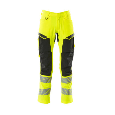 Mascot Accelerate Safe Trousers With Kneepad PocketsHi-Vis Yellow/black   (30.5) (Leg LengthRegular) from B&Q